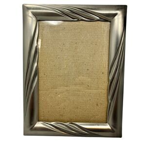 Vintage Swirl Scroll Metal Picture Photo Frame 5 X 7" Silver Tone MCM